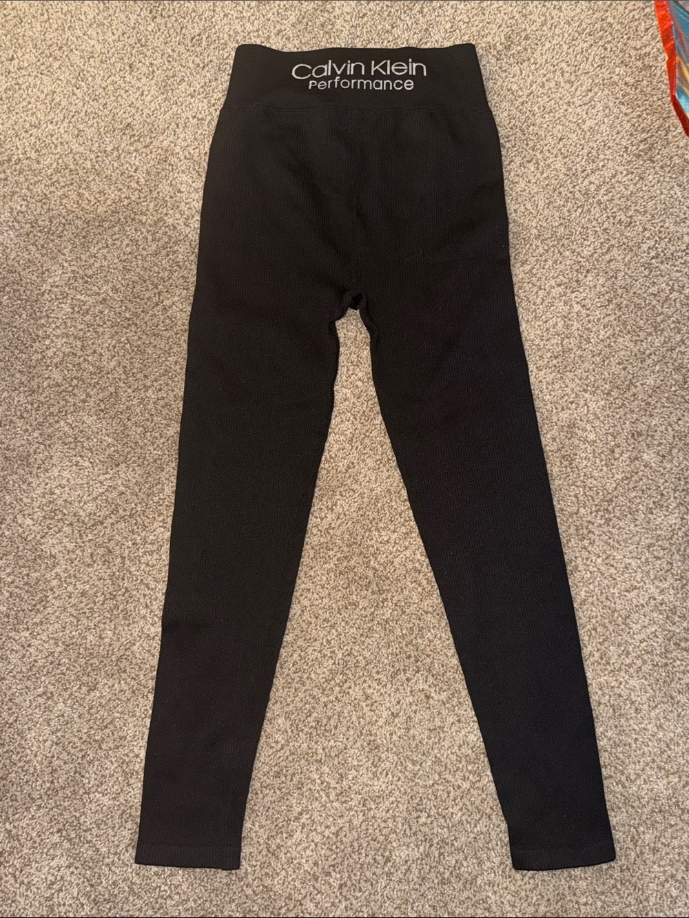Calvin Klein Black Performance Womens ribbed leggings size XS - Picture 2 of 7